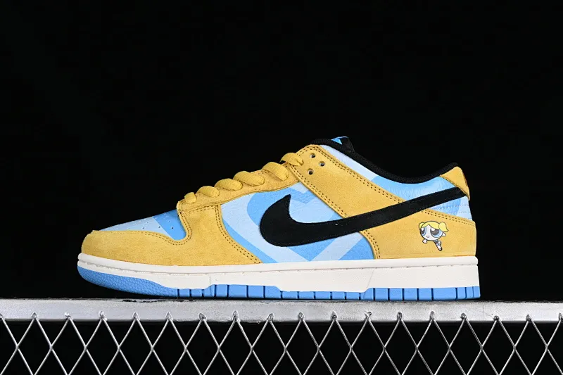 All categories Nk SB Dunk Series Nk SB Dunk Low High-end customized low-top sneakers The Powerpuff Girls x Nk Dunk SB Low Powerpuff Girls joint blue and yellow SB low-top casual sneakers GP5532-061